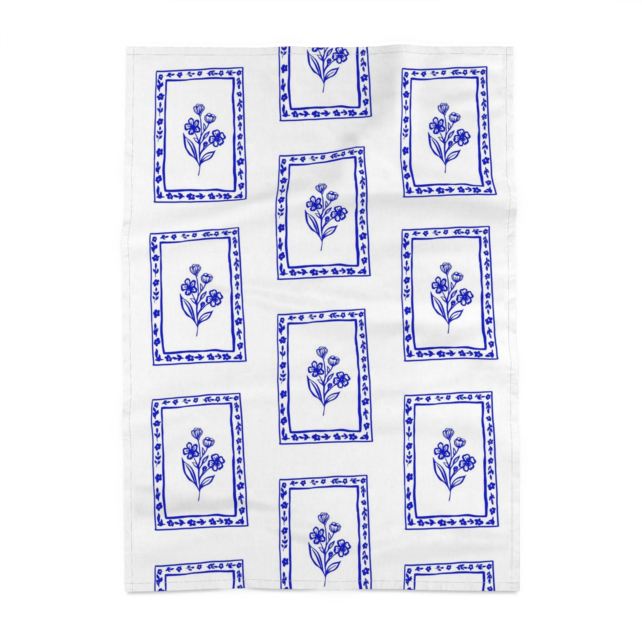 Flower Stamp Tea Towel
